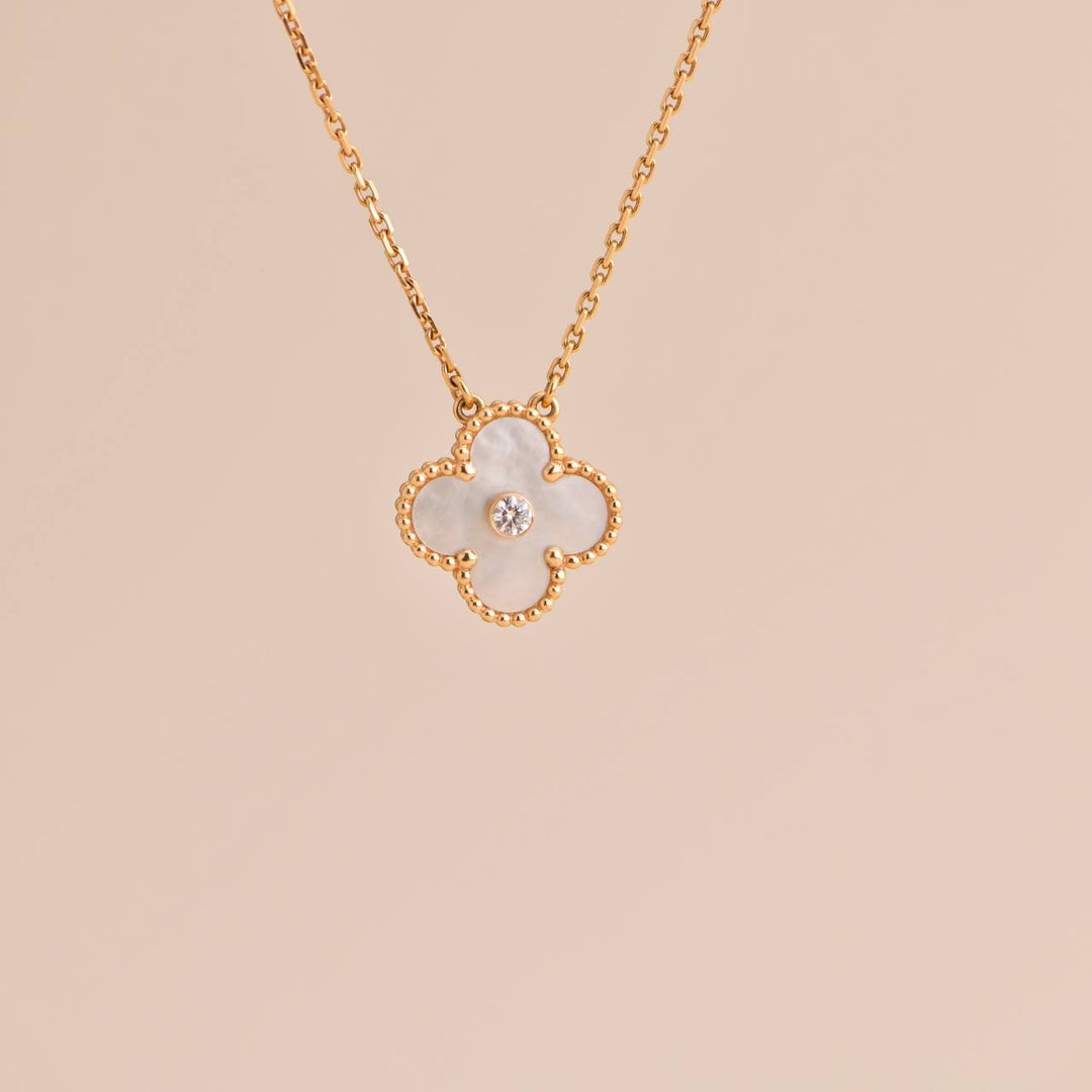 VCA Limited Edition Diamond Mother of Pearl Alhambra Pendant