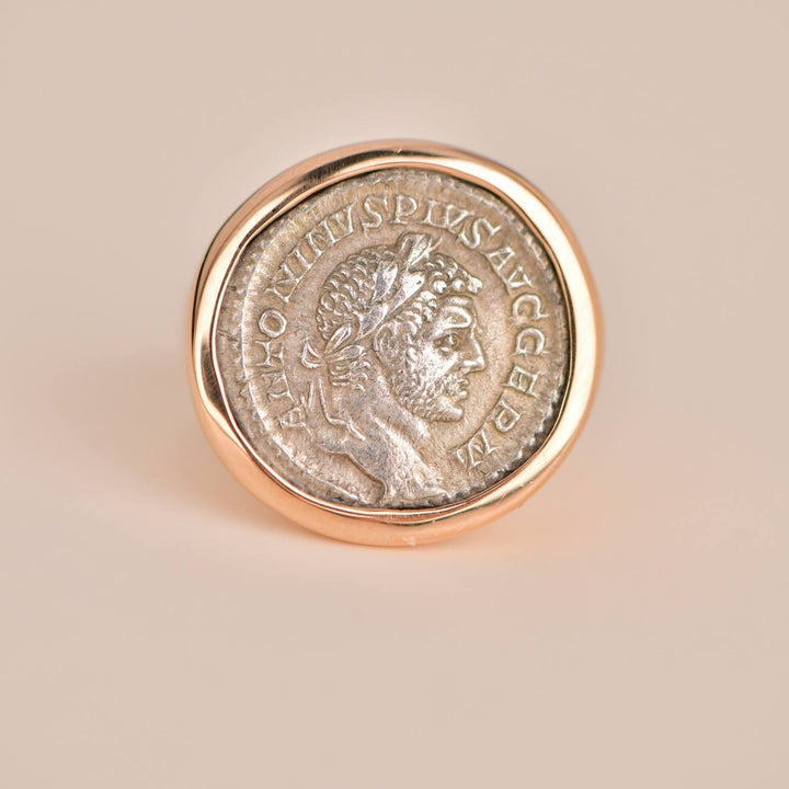 Bvlgari Monete Rose Gold Antique Coin Ring Size 55