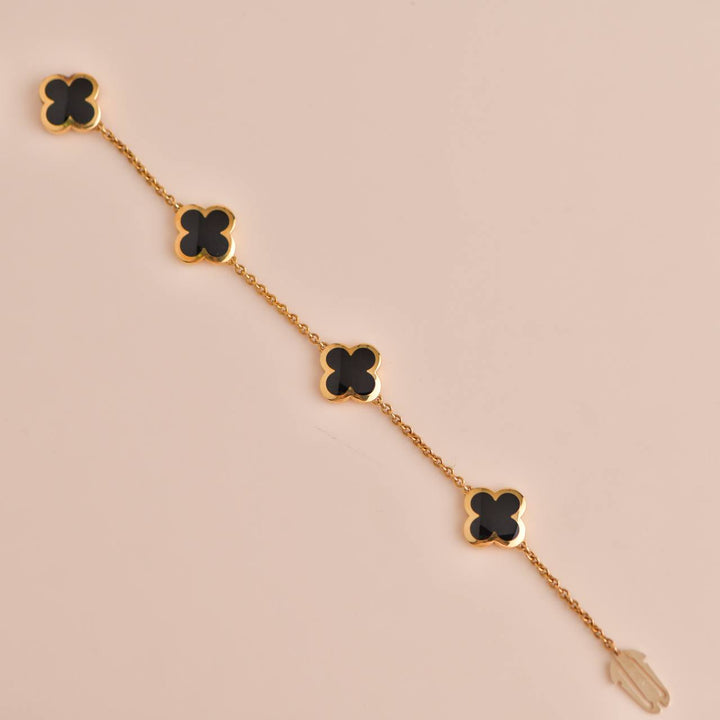 Van Cleef & Arpels 4 Motif Pure Alhambra Onyx Bracelet