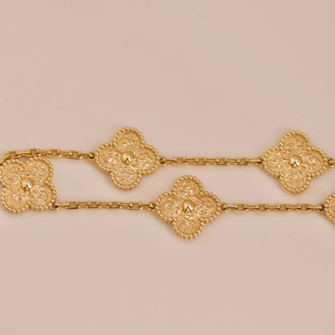 Van Cleef & Arpels Vintage Alhambra 5 Motifs Yellow Gold Bracelet