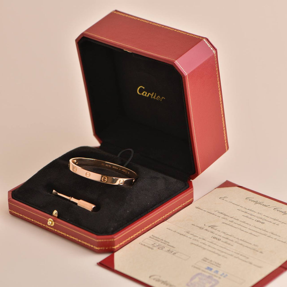 Cartier Love Bracelet 18K Rose Gold Size 17