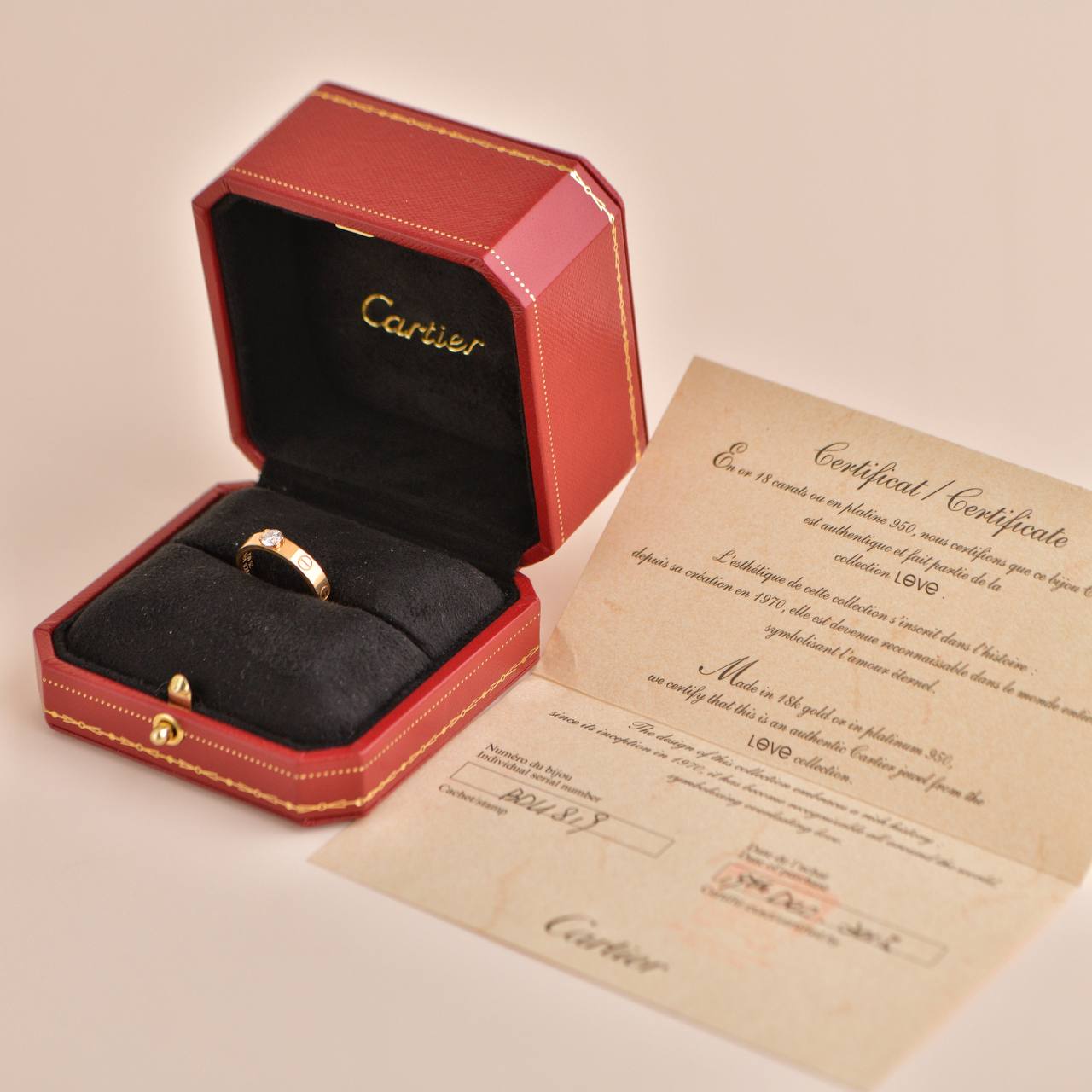 Vintage French 1970s Diamond and 18k Gold Ribbed Bangle Bracelet