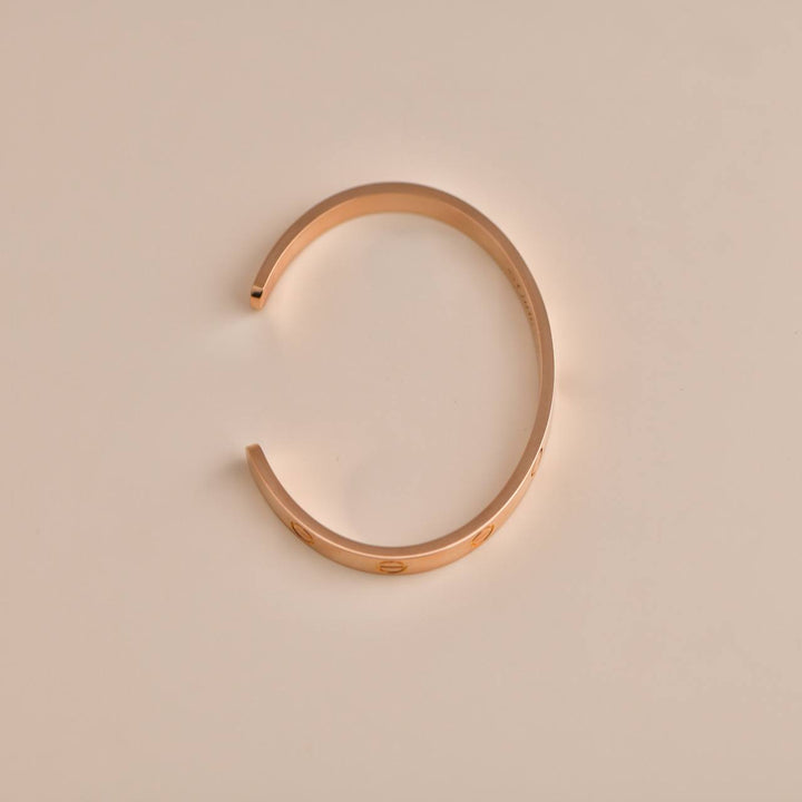 Cartier Rose Gold Love Bangle with Sapphire Size 17