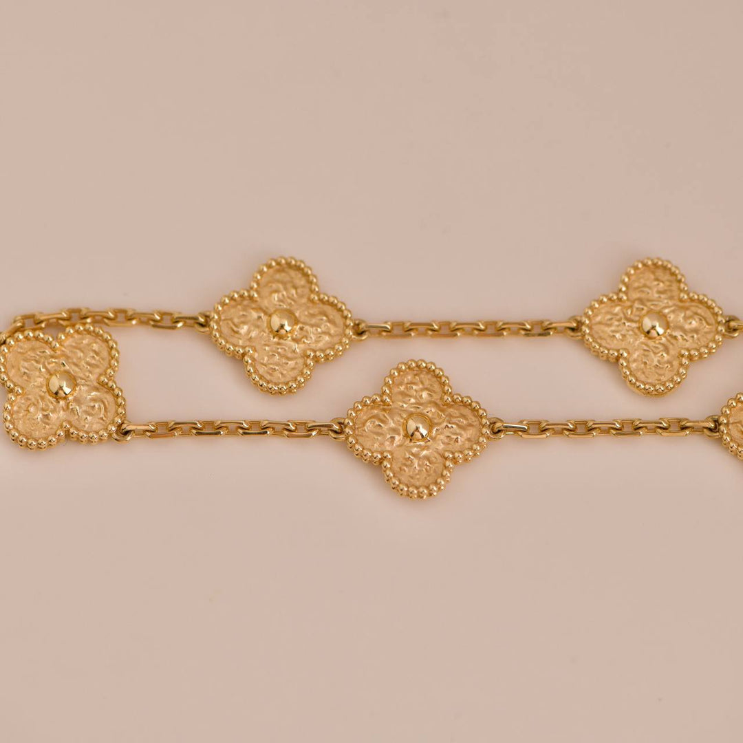 Van Cleef & Arpels Vintage Alhambra 5 Motifs Yellow Gold Bracelet