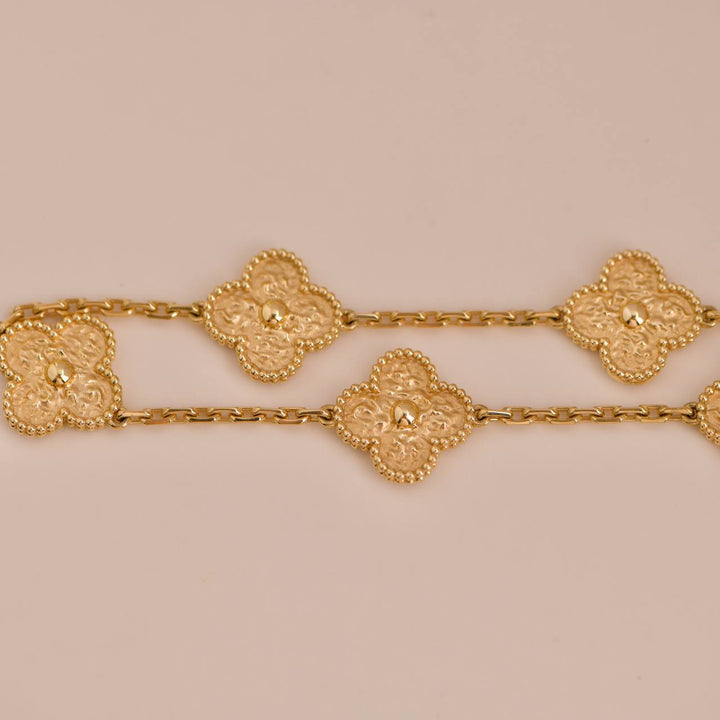 Van Cleef & Arpels Vintage Alhambra 5 Motifs Yellow Gold Bracelet