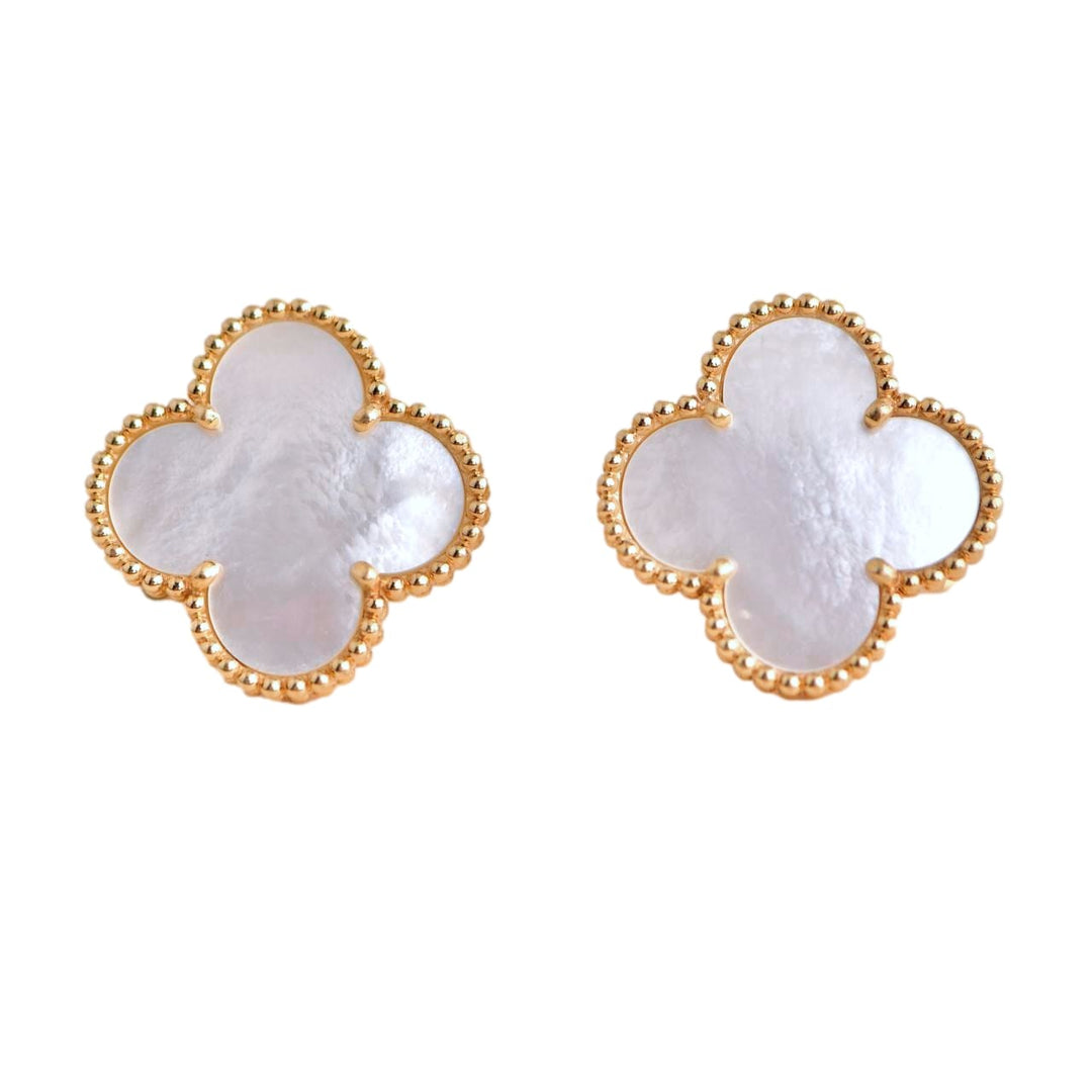 Van Cleef & Arpels Magic Alhambra Mother-of-Pearl 18K Yellow Gold Earrings