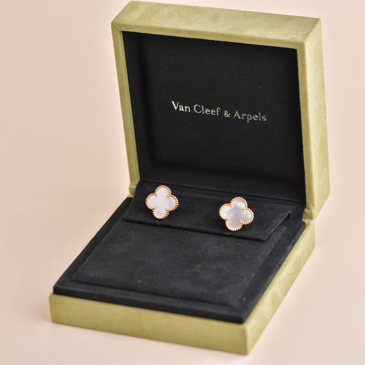 Van Cleef & Arpels Magic Alhambra Mother-of-Pearl 18K Yellow Gold Earrings