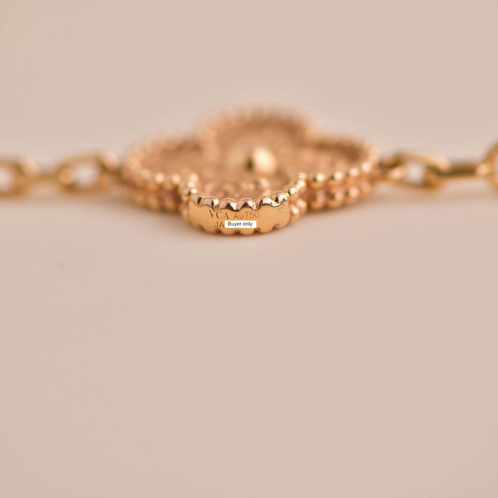 Van Cleef & Arpels Vintage Alhambra 5 Motifs Rose Gold Bracelet