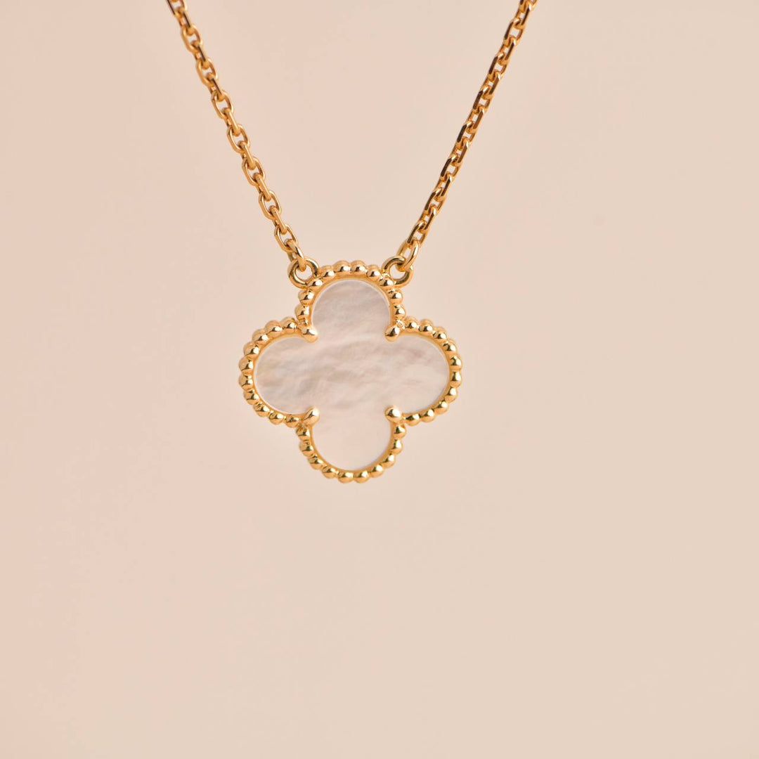 Van Cleef & Arpels Mother of Pearl Alhambra Yellow Gold Pendant