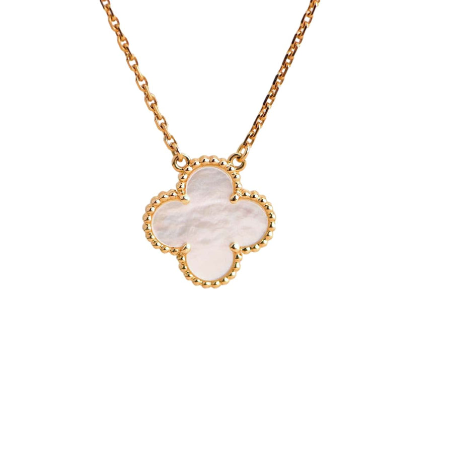 Van Cleef & Arpels Mother of Pearl Alhambra Yellow Gold Pendant