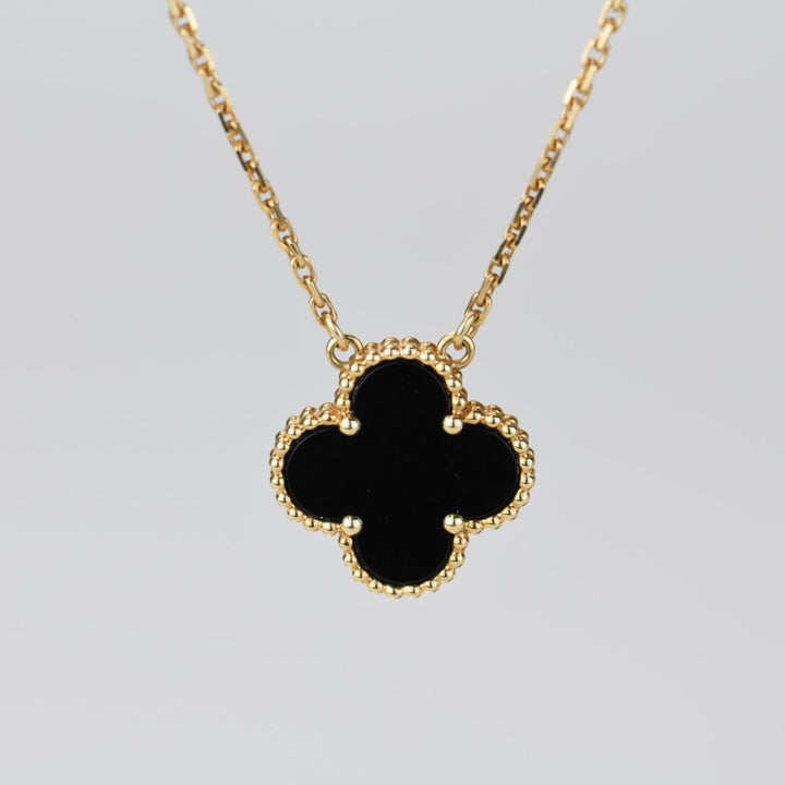 Van Cleef & Arpels Onyx Vintage Alhambra Pendant