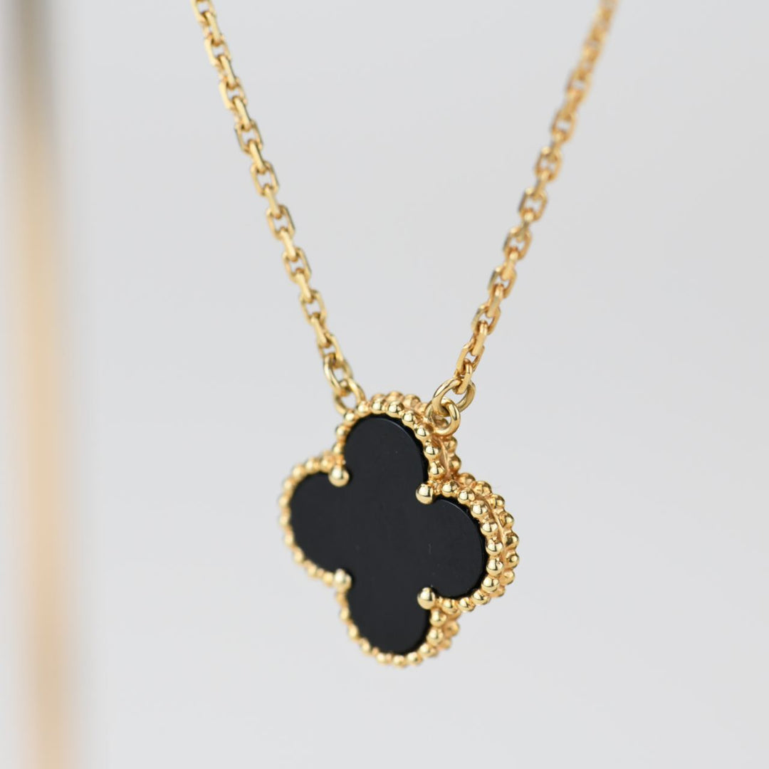 Van Cleef & Arpels Onyx Vintage Alhambra Pendant