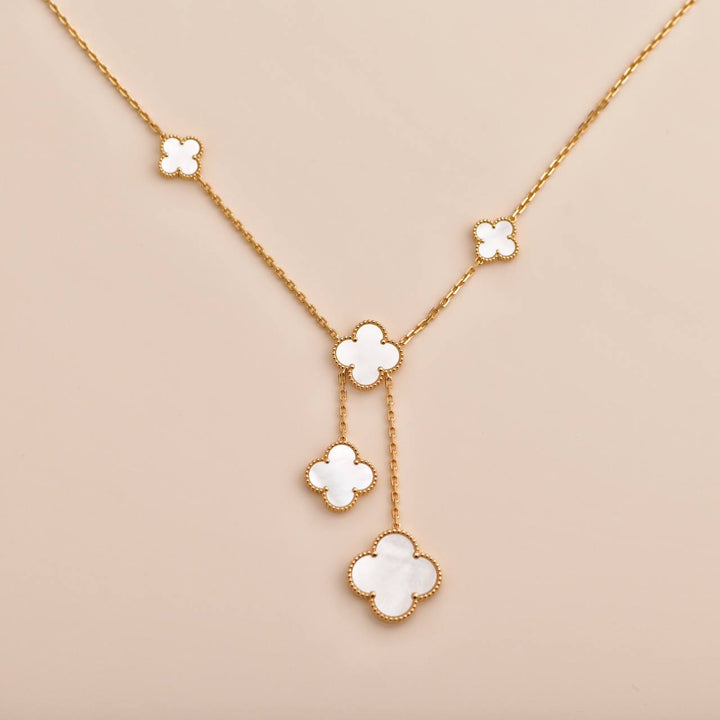 Van Cleef & Arpels Mother of Pearl Magic Alhambra Yellow Gold Necklace