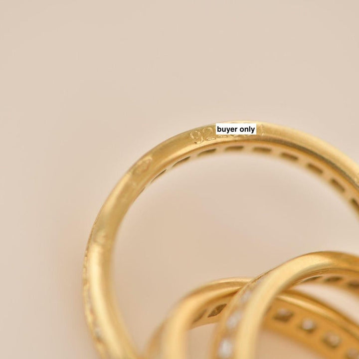 Preowned Cartier Trinity 18K Yellow Gold Diamond Pave Band Ring
