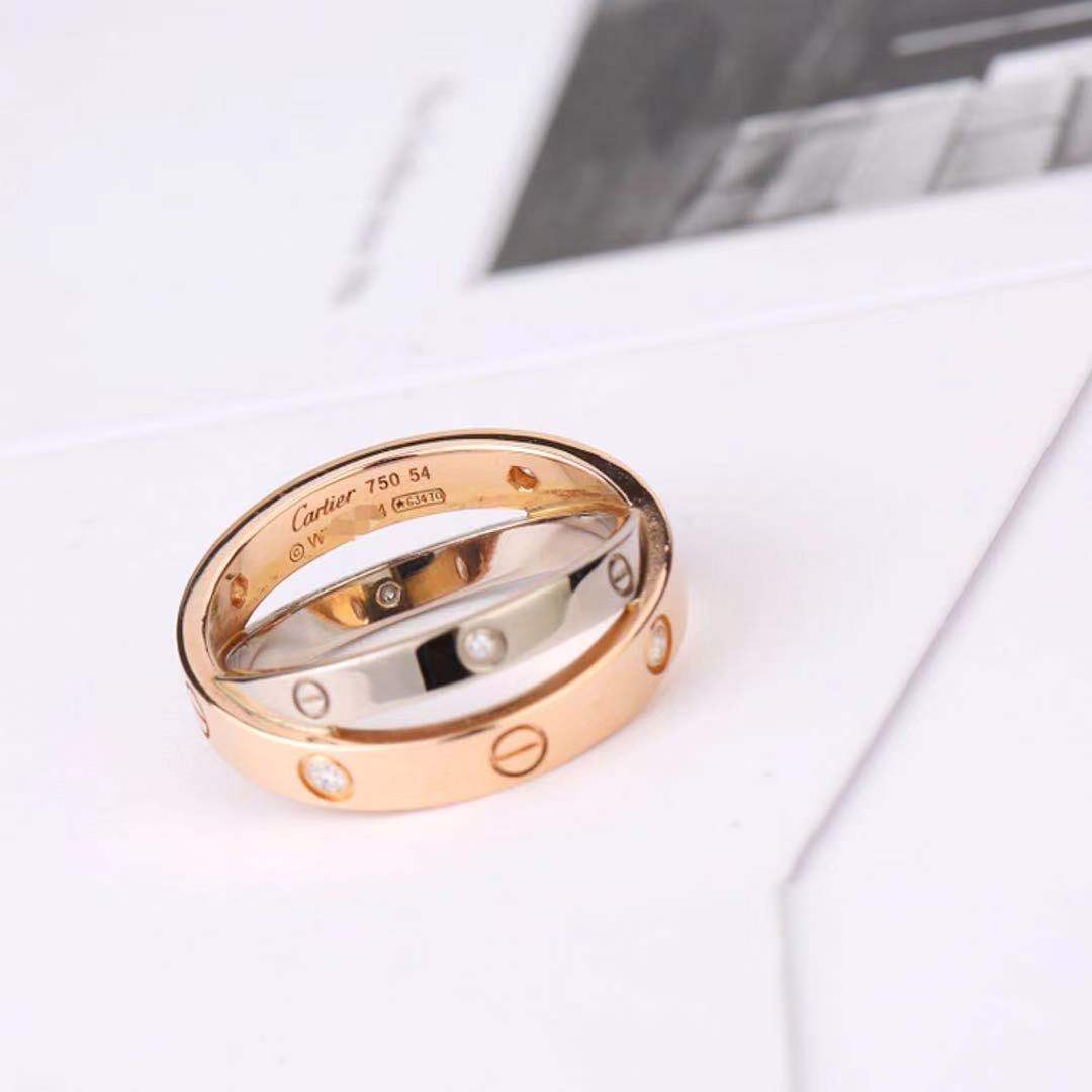 Cartier Love Ring 6 Diamonds 18k White Gold Size 58mm (8 ¼) Ladies  CAR02-123021 | eBay