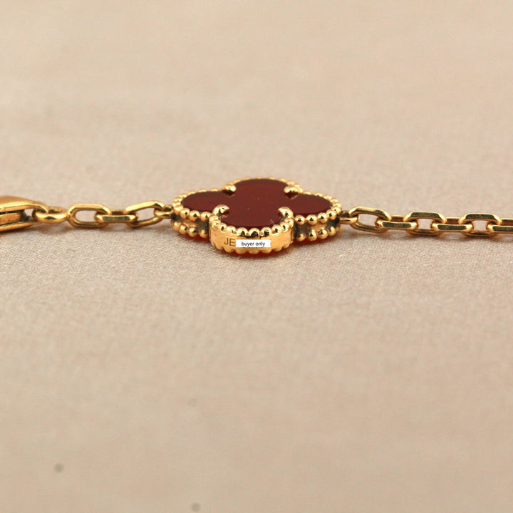 Van Cleef & Arpels 5 Motif Vintage Alhambra Carnelian Bracelet