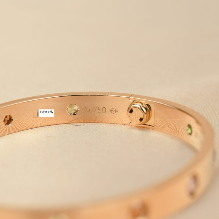 Cartier Love Bracelet Multi Gem Rainbow Rose Gold