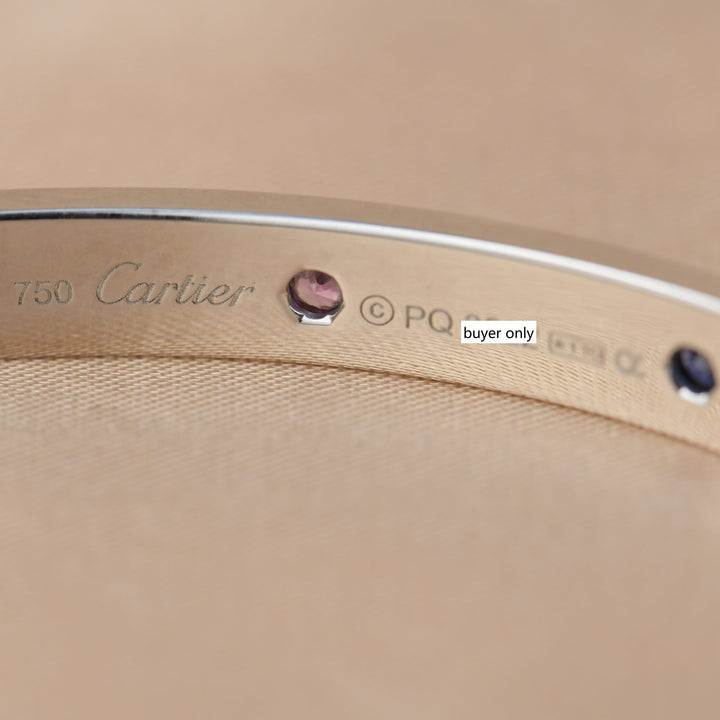 Cartier rainbow white gold bracelet size 17