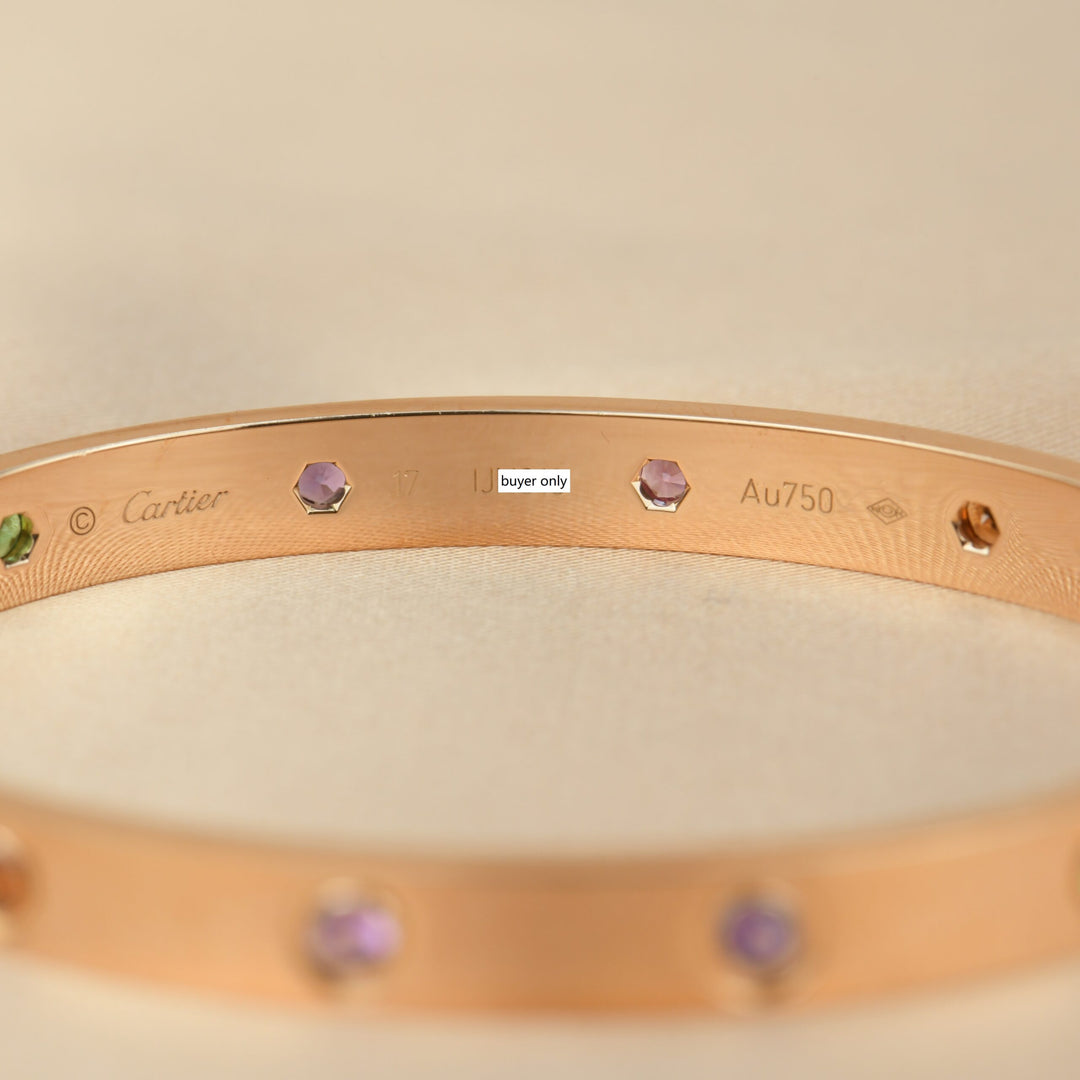 Cartier Love Bracelet Multi Gem Rainbow Rose Gold