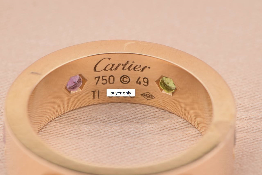 Cartier Love 18K Rose Gold Rose Multi Gem Ring