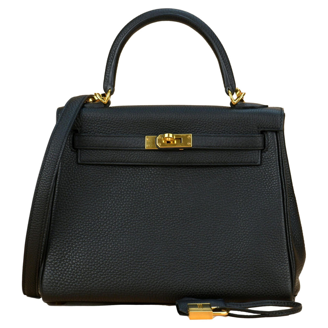 Hermes Kelly Bag Togo Leather Gold Hardware In Black