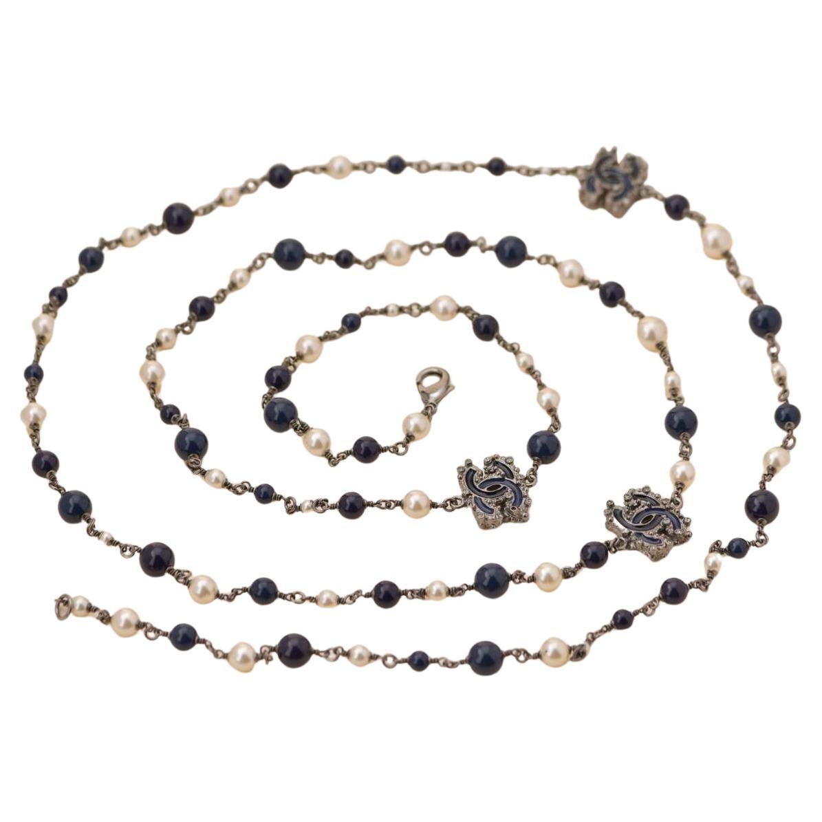 Beaded chanel necklace discount